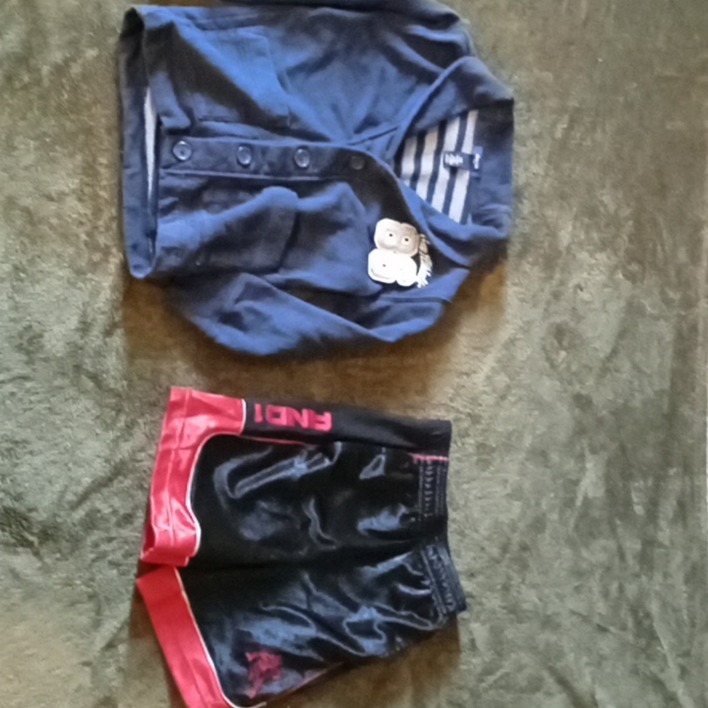 Boys Clothing Bundle Gap Kids Button Up Shirt & AND1 Shorts Size XS